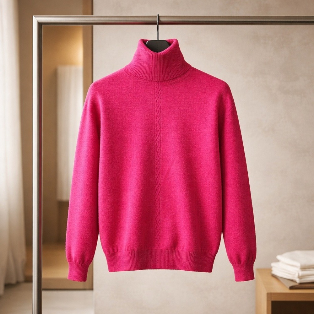Talbots S Womens Vintage Turtleneck Sweater Red Wool Silk Cashmere Hong Kong